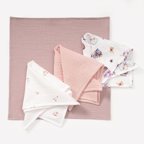 Perina Pink Mix - Комплект детских муслиновых салфеток - изображение 5 | Labebe