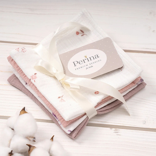 Perina Pink Mix - საბავშვო მუსლინის ხელსახოცების ნაკრები - image 1 | Labebe