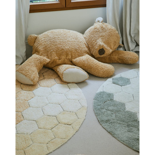 Lorena Canals Round Honeycomb Golden - რეცხვადი ხელნაკეთი ხალიჩა - image 4 | Labebe