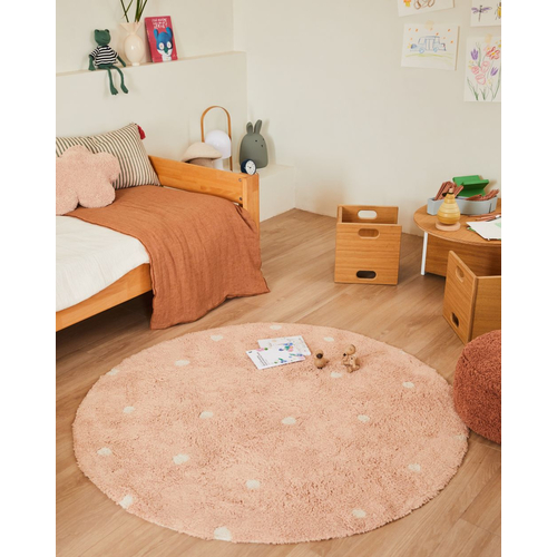 Lorena Canals Round Dot Rose - Моющийся ковер ручной работы - изображение 2 | Labebe