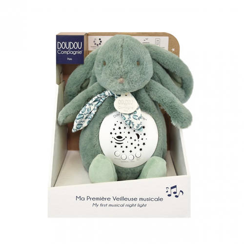 Lapin Doudou Musical Nightlight Projection D'Etoiles Sage Green - მუსიკალური სათამაშო-სანათი - image 1 | Labebe