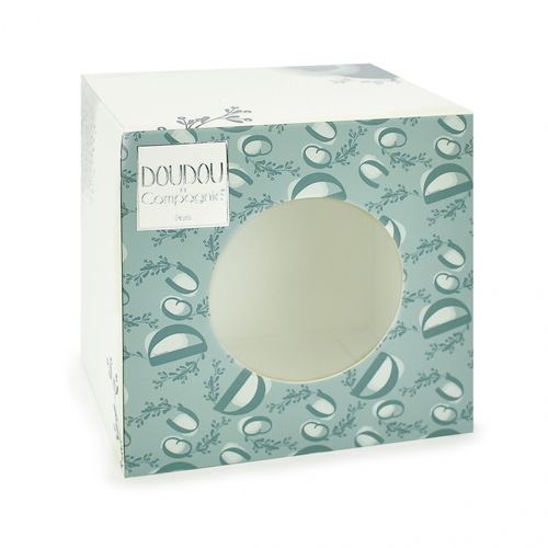 Lapin Doudou Green Rabbit - რბილი სათმაშო პირსაწმენდით - image 3 | Labebe