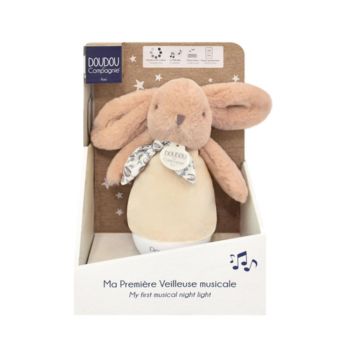 Lapin Doudou Musical Nightlight Culbuto Beige Sand - Musical toy with nightlight - image 1 | Labebe