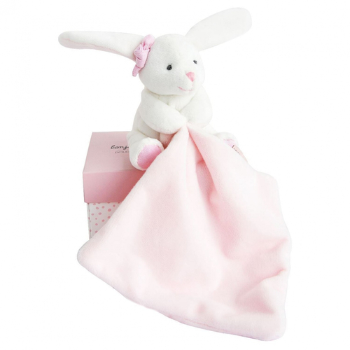 Lapin Boite Fleur Pink Bunny - რბილი სათმაშო პირსაწმენდით - image 1 | Labebe