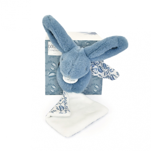 Lapin Doudou Blue Rabbit - Мягкая игрушка с платочком - изображение 1 | Labebe