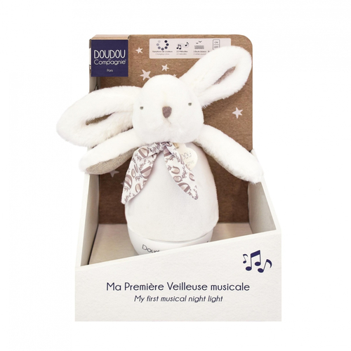 Lapin Doudou Musical Nightlight Culbuto White - Musical toy with nightlight - image 1 | Labebe