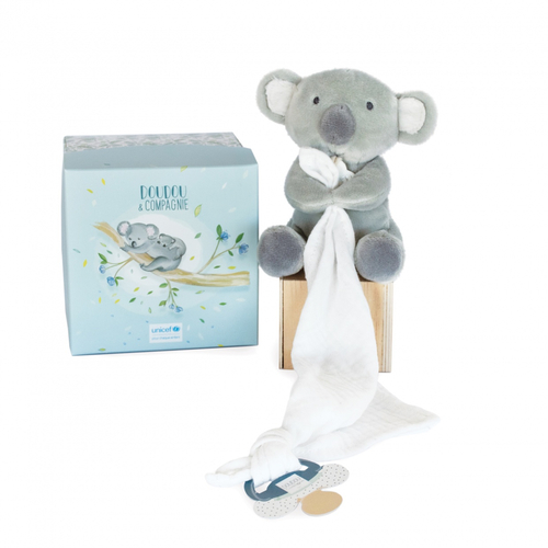 Unicef Doll With Doudou Pacifier Koala - რბილი სათამაშო პირსაწმენდით და საწოვარის საკიდით - image 1 | Labebe
