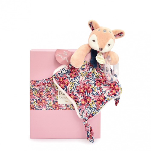Boh'Aime Deer Doudou Rattle - რბილი სათმაშო საჩხარუნოთი და ღრძილების მასაჟორით - image 1 | Labebe