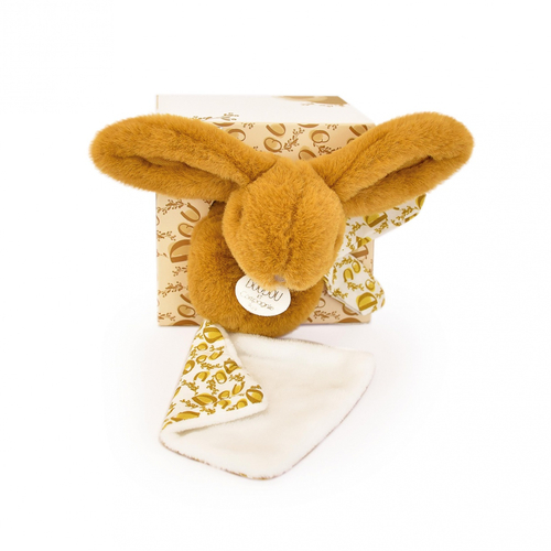 Lapin Doudou Yellow Rabbit - Мягкая игрушка с платочком - изображение 1 | Labebe