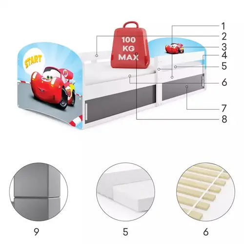 Interbeds Luki Cars - მოზარდის ხის საწოლი - image 9 | Labebe