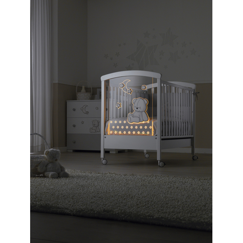 Erbesi Stella Magic Bianco / Grigio - Детская кроватка на колесиках - изображение 3 | Labebe