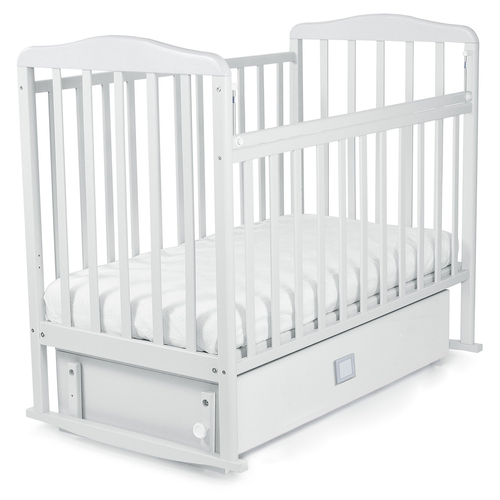 SKV Company Julia Light White LB - Baby cot with swing mechanism and drawer - image 2 | Labebe