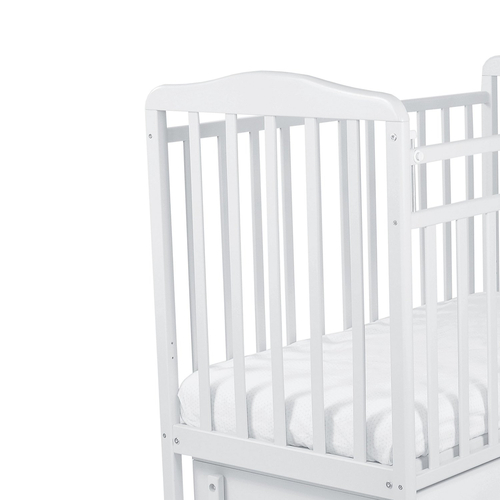 SKV Company Julia Light White LB - Baby cot with swing mechanism and drawer - image 4 | Labebe