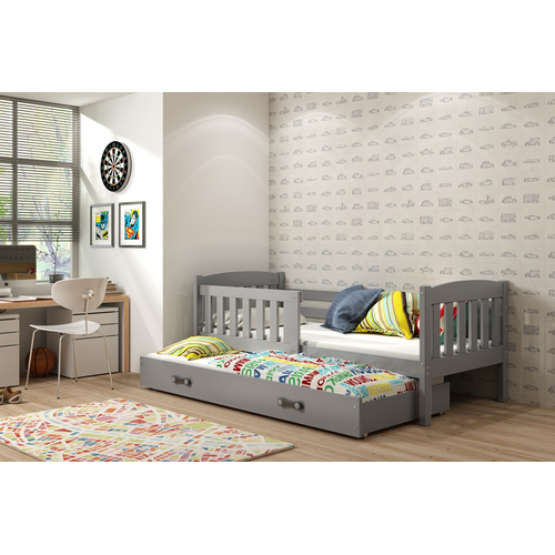 Interbeds Kubus Grey Double - Подростковая двухместная кровать - изображение 1 | Labebe