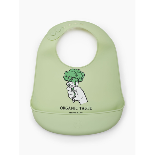Happy Baby Bib Green - სილიკონის რბილი წინსაფარი - image 1 | Labebe