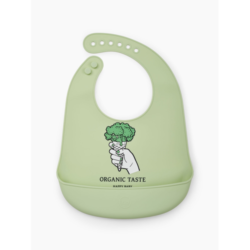Happy Baby Bib Green - Soft silicone bib - image 2 | Labebe