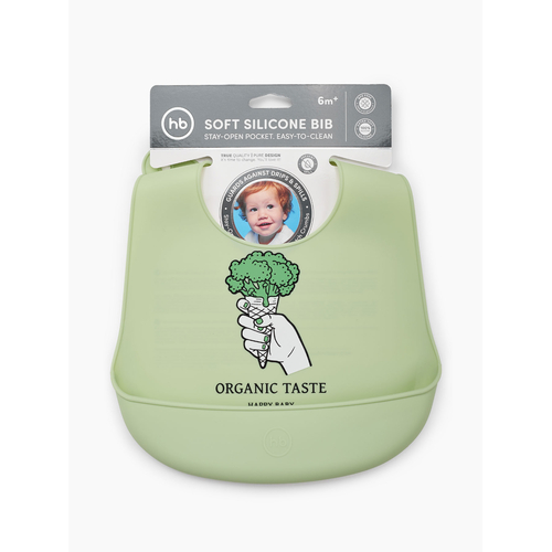 Happy Baby Bib Green - Soft silicone bib - image 3 | Labebe