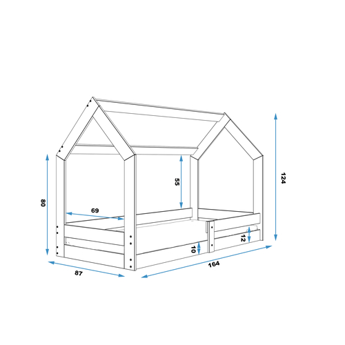 Interbeds Domek 1 Graphite - Подростковая кровать - изображение 6 | Labebe