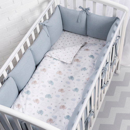 Perina Soft Cotton Blue - Бортики на кроватку - изображение 2 | Labebe