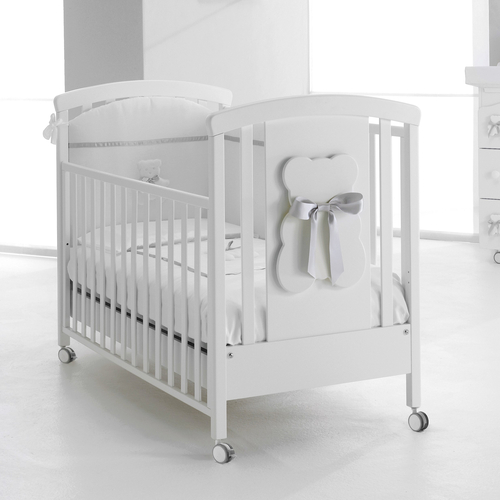 Erbesi Bubu Bianco / Grigio - Детская кроватка на колесиках - изображение 1 | Labebe