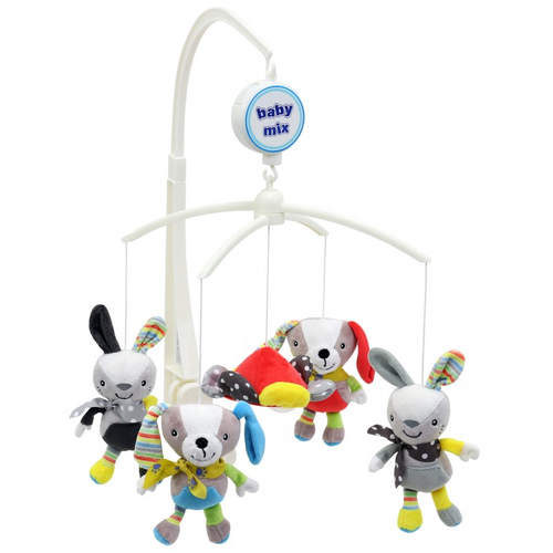 Baby Mix Bunnies and Puppies - Plush musical mobile - image 1 | Labebe