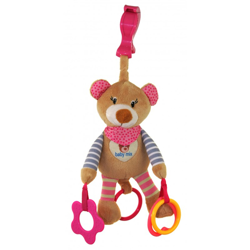Baby Mix Bear Pink - Travelling toy with vibration - image 1 | Labebe