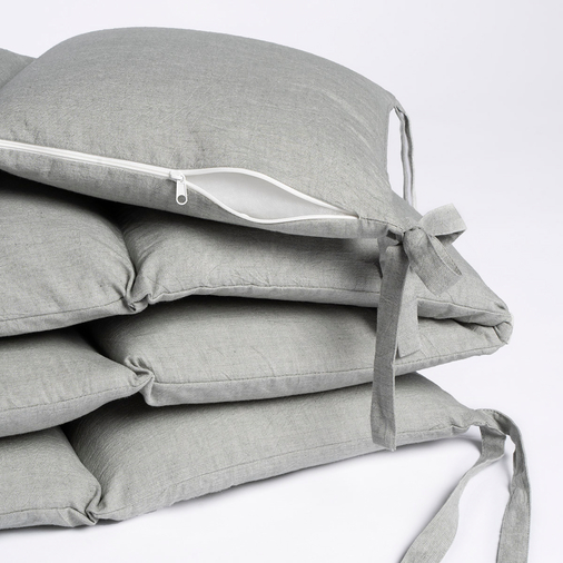 Perina Soft Cotton Grey-Oliva - Side Bumpers - image 3 | Labebe