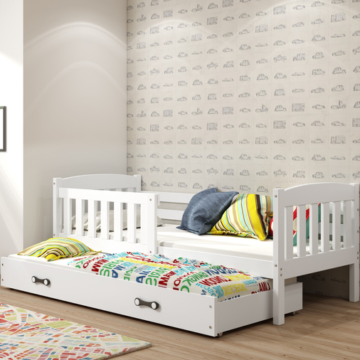 Interbeds Kubus Double White - Teen's wooden double bed - image 1 | Labebe