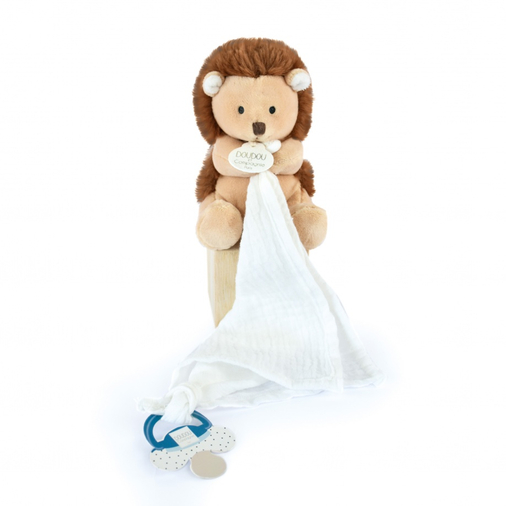 Unicef Hedgehog Doudou With Dummy Holder - Soft toy with a handkerchief - image 2 | Labebe