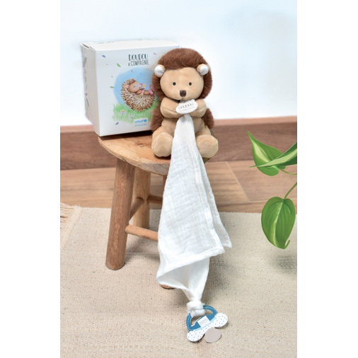 Unicef Hedgehog Doudou With Dummy Holder - Мягкая игрушка с платочком - изображение 4 | Labebe