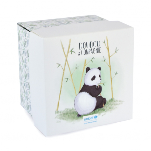 Unicef Panda Doudou With Dummy Holder - რბილი სათამაშო პირსაწმენდით - image 3 | Labebe