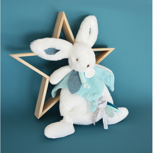 Happy Pop Doudou Pompon Paon - Мягкая игрушка с платочком - изображение 4 | Labebe