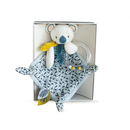 Yoca Le Koala Doudou Rattle - Soft toy with a handkerchief and rattle - image 2 | Labebe