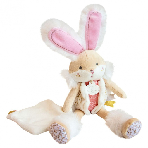 Lapin De Sucre Pink Doll With Doudou - Soft toy with a handkerchief - image 4 | Labebe