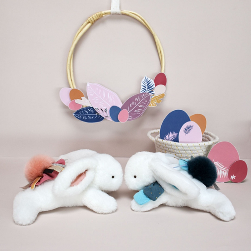 Happy Boho Doudou Pompon Terracotta - Soft toy with a handkerchief - image 7 | Labebe
