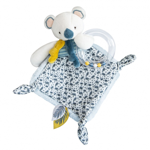 Yoca Le Koala Doudou Rattle - Soft toy with a handkerchief and rattle - image 3 | Labebe
