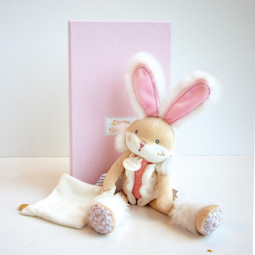 Lapin De Sucre Pink Doll With Doudou - Мягкая игрушка с платочком - изображение 3 | Labebe