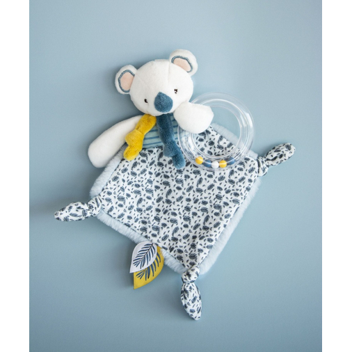 Yoca Le Koala Doudou Rattle - Soft toy with a handkerchief and rattle - image 7 | Labebe
