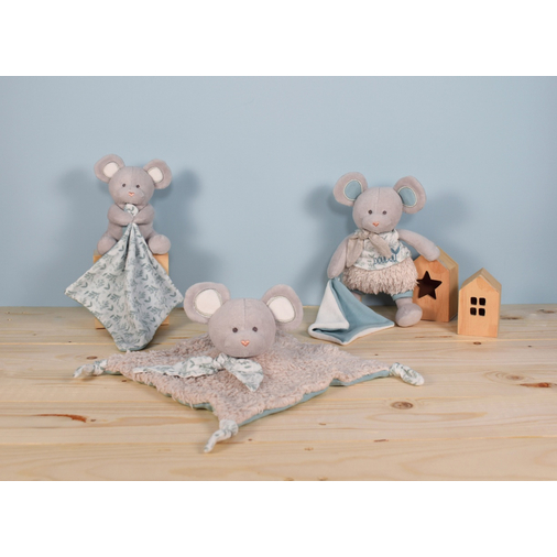 Doudou Botanic Organic Mouse Pm With Doudou Green Olive - Soft toy with a handkerchief - image 4 | Labebe