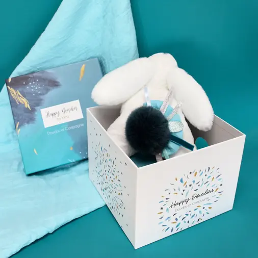 Happy Pop Doudou Pompon Paon - Soft toy with a handkerchief - image 5 | Labebe