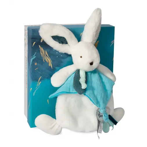 Happy Pop Doudou Pompon Paon - Soft toy with a handkerchief - image 1 | Labebe