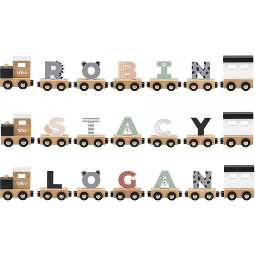 Tryco Letter Train Colors Letter "T" - Деревянная развивающая игрушка - изображение 4 | Labebe