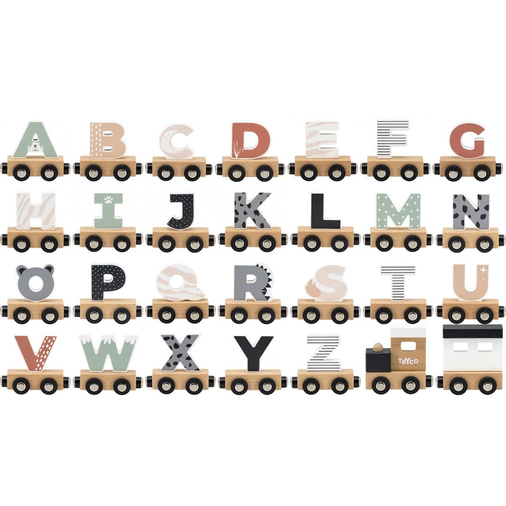 Tryco Letter Train Colors Letter "V" - ხის განსავითარებელი სათამაშო - image 3 | Labebe