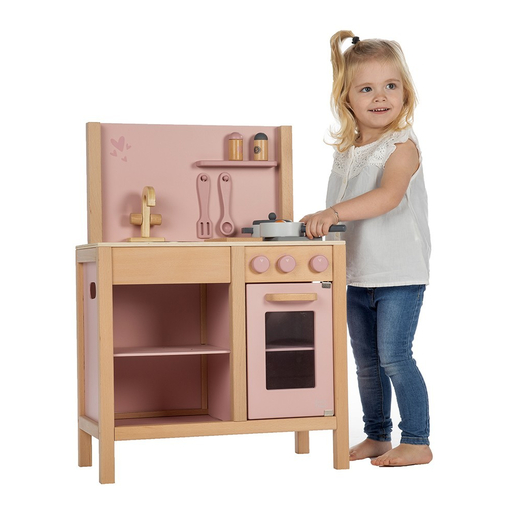 Label Label Kitchen Pink - Детская деревянная кухня - изображение 3 | Labebe