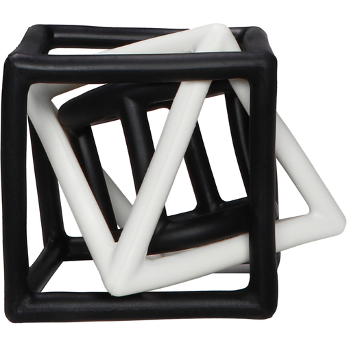 Label Label Teether Toy Silicone Geometric Shapes Black & White - სილიკონის განსავითარებელი სათამაშო ღრძილების მასაჟორით - image 1 | Labebe