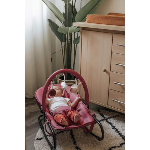 Tryco Swan Ivy Pink Baby Bouncer with plush toy - საბავშვო საქანელა-ბაუნსერი - image 7 | Labebe