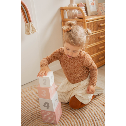 Label Label Stacking Blocks Numbers Pink - Wooden educational toy - image 3 | Labebe