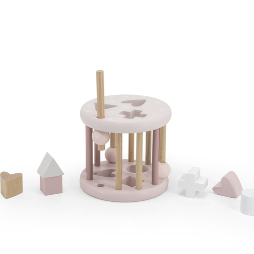 Label Label Shape Sorting Wheel Pink - ხის განსავითარებელი სათამაშო - image 1 | Labebe