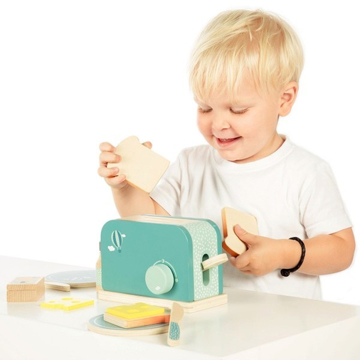 Label Label Toaster Green - Wooden educational toy - image 2 | Labebe