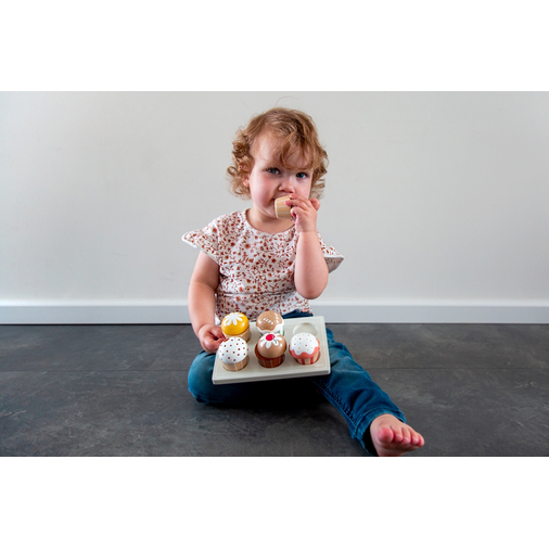 Tryco Wooden Cupcakes Set - Wooden educational toy - image 4 | Labebe